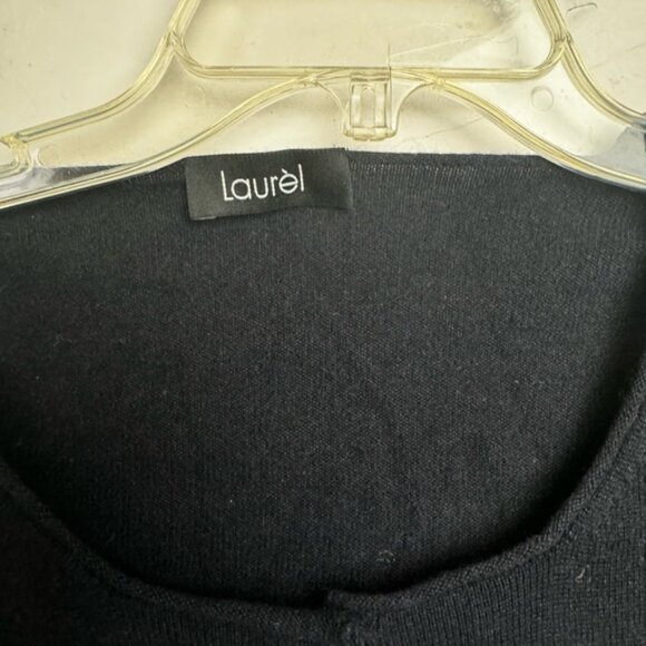 Laurel Silk Cashmere Cardigan Sweater Knit Round Neck Minimalist Top Button Up M - Picture 4 of 12